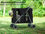 Pawz Large Pet Stroller Dog Cat Carrier Travel Pushchair Foldable Pram 4 Wheels
