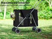 Pawz Large Pet Stroller Dog Cat Carrier Travel Pushchair Foldable Pram 4 Wheels