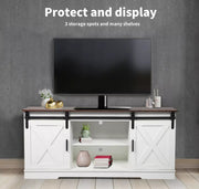 Levede TV Cabinet Entertainment Unit Stand Wooden Table Sliding Barn Door 150CM