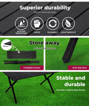 Levede Folding Camping Table Portable Picnic Desk Garden BBQ Outdoor Storage Bag