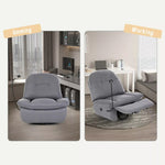 Levede Electric Chair Recliner Swivel Lazy Sofa Armchair Lounge USB Charge Grey