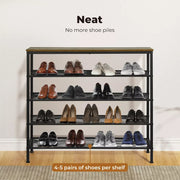 Levede 5-Tier Shoe Rack Console Table Storage Organisers Industrial Steel 100cm