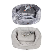 Pawz Pet Bed Set Calming Warm Soft Blanket Cushion Sleeping Kennel Grey XL