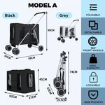 Pawz Pet Stroller Dog Cat Pram Travel Carrier Foldable Pushchair Outdoor Large