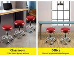 Levede Salon Stool Swivel Barber Stools Bar Chairs Lift Hairdressing Round Red
