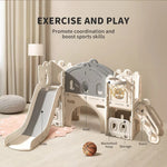 Bopeep 6 In 1 Slide Set Kids Toddlers Basketball Ring Hoop Activity Play Outdoor