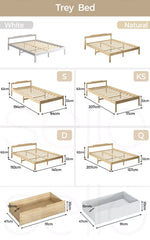 Levede Wooden Bed Frame Single Size Mattress Base Timber Trey bed-Natural Single