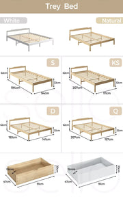 Levede Wooden Bed Frame Single Size Mattress Base Timber Trey bed-Natural Single