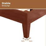 Levede Double Bed Frame Rubberwood Timber Headboard Mattress Base Walnut