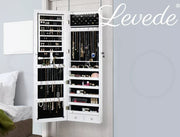 Levede Mirror Jewellery Cabinet Makeup LED Light Storage Cosmetic Organiser Box