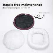 Pawz Pet Dog Calming Bed Cat Warm Soft Plush Round Washable Removable Cover Pink