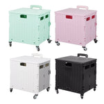 65L Foldable Shopping Trolley Camping Cart Grocery Basket Rolling Wheel  Green