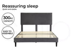 Levede Bed Frame Double Queen Velvet Mattress Base Platform Wood Headboard