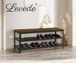 Levede 3-Tier Shoe Rack Bench Storage Cabinet Organisers Industrial Steel 100cm