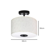 Emitto Pendant Ceiling Light Led Modern Lamp Bedroom Living Room Linen Washable