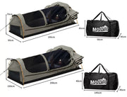 Mountview Double Swag Camping Swags Canvas Dome Tent Hiking Mattress Grey