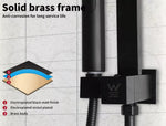 Shower Head High Pressure Set Rain Square Brass Taps Mixer Handheld WELS Black