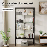 Stacked 5mm Tempered Glass Display Cabinet Steel Collections  4 Tier 160m Tall
