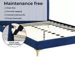 Levede Bed Frame Double Queen Velvet Mattress Base Platform Wood Headboard