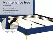Levede Bed Frame Double Queen Velvet Mattress Base Platform Wood Headboard