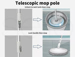 Cleanflo Spin Mop and Bucket Set Dry Wet 360° Rotating Floor Cleaning 2 Heads