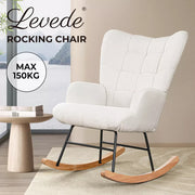 Levede Rocking Chair Nursery Rocker Accent Tub Boucle Armchair Lounge Fleece