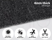 Marlow 20x Carpet Tiles Heavy Commercial Retail Office Flooring Black 50X50cm