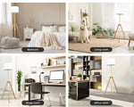 Emitto LED Tripod Floor Lamp Modern Wooden Room Reading Light Adjustable Night