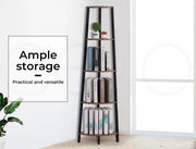 Levede Bookshelf Industrial Ladder Shelf Wooden Storage Display Rack 5 Tier