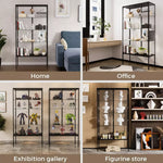Stacked 5mm Tempered Glass Display Cabinet Steel Collections  4 Tier 160m Tall