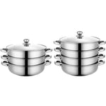 Toque Stainless Steel Steamer Pot Home Kitchen Cookware Tool Hot Pot 3/4 Tier