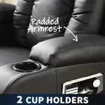 Levede Massage Sofa Chair Recliner 360 Degree Swivel PU Leather Lounge Heated
