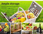 Picnic Basket 2/4 Person Insulated Baskets Set Wicker Outdoor Blanket Gift Park