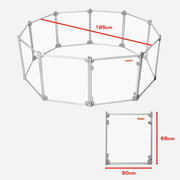 Pawz Pet Playpen Transparent Acrylic Folding Dog Fence Kennel Install 10 Panel