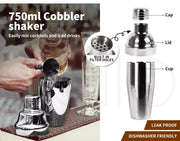Cocktail Shaker Set Stainless Steel Bartender Kit 20pcs Martini Strainer Maker
