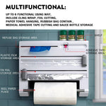 6in1 Wall Mounted Kitchen Rack Towel Holder Foil Roll Organizer Film Dispenser
