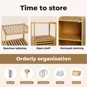 Levede Bamboo Shoe Storage Cabinet Laundry Organizer Cupboard Freestanding