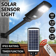 Solar Sensor Flood Light Street Radar Motion Secutiry Rechargeable Remote Timer