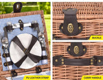 2 Person Picnic Basket Willow Baskets Set Insulated Outdoor Blanket StorageGift