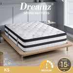 Dreamz Spring Mattress Bed Pocket Egg Crate Foam Medium Firm King Single 35CM