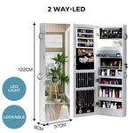 Levede Mirror Jewellery Cabinet Full Length Makeup Storage Jewelry Organizer Box