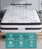 Dreamz Spring Mattress Bed Pocket Egg Crate Foam Medium Firm Super King 35CM.