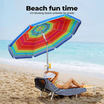 Centra 2.2M Outdoor Beach Umbrella Tilting Patio Tropical Shelter Parasol