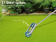 Lawn Aerator Roller Scarifier Rolling Steel Spike Tool Garden Yard Farm Grass