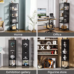 Stacked Tempered Glass Display Cabinet Door Clear Showcase Bookcase Steel Frame