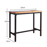 Levede High Bar Table Vintage Industrial Solid Wood Kitchen Cafe Desk 120X50CM
