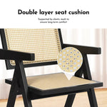 Levede 1x Armchair Dining Chair Wicker Wooden Chairs Rattan Accent Lounge Seat