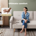 Levede Convertible Sofa Bed Cotton Linen  Lounge Adjustable 3-Seater Sleeper
