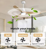Spector LED Ceiling Fan with Light Remote 52'' DC Motor Walnut Blades 2 Rod