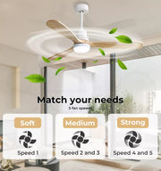 Spector LED Ceiling Fan with Light Remote 52'' DC Motor Walnut Blades 2 Rod